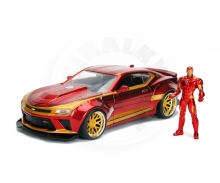 JADA Iron Man Chevrolet Camaro SS 2016 1:24 + figurka Iron man