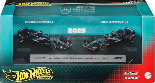 Hot Wheels 2 KS PREMIUM FORMULA 1 MERCEDES AMG RUSSELL & ANTONELLI