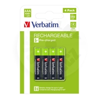 Verbatim 950 mAh, 4ks AAA nabíjecí NI-MH baterie Verbatim 950 mAh, 4ks AAA nabíjecí NI-MH baterie