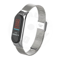 Deveroux Ocelový milánský řemínek pro Mi Band 3/4 - stříbrná