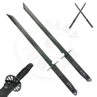 Tanto WAKIZASHI machetes "NINJA DUO" 2 pieces with case - 66 cm