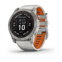 Garmin fenix® 7X Pro Sapphire Solar Edition, Titanium with Fog Gray/Ember Orange Band