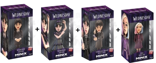 MINIX Netflix TV: Wednesday - 4 Pack (Wednesday + Ball Dress + Thing + Enid)