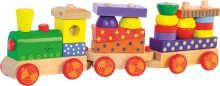 Woody Stacking train with light and sound, printed blocks