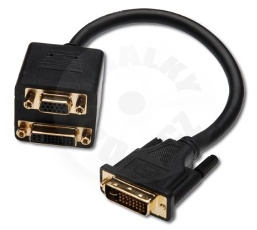 Digitus DVI Splitter, convertor DVI-I(24+5) na DVI-I(24+5) + D-Sub15 (25376)