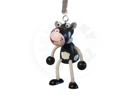 Kravička černá  - figurka na pružině_(1)