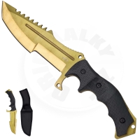 Pevný nůž "HUNTSMAN GOLD" s pouzdrem - CS:GO