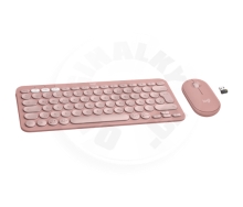 Logitech Pebble 2 Combo Tonal Rose, set klávesnice a myši, růžová