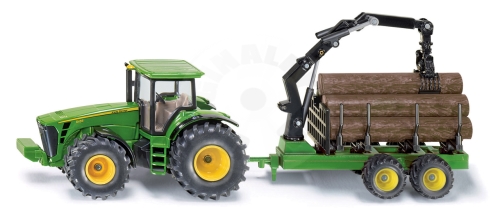 SIKU Farmer - Traktor John Deere s lesním přívěsem 1:50_(1)