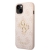 Guess PU 4G Metal Logo Back Cover for iPhone 14 Pink