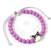 Fialový korálkový náramek Hello Kitty s přívěskem Kuromi