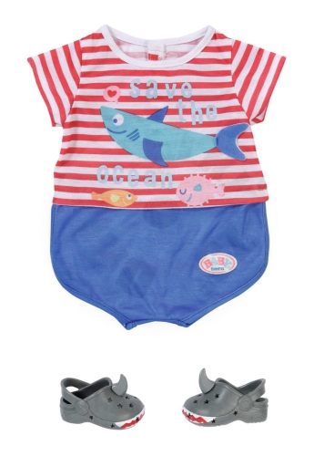 BABY born Pajamas and booties, blue, 43 cm_(1)