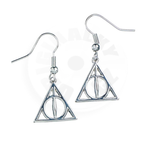 Harry Potter visací stříbrné náušnice Relikvie smrti_(1)
