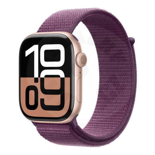 Apple Watch Series 10 GPS 46mm Rose Gold Aluminium Case with Plum Sport Loop Apple Watch Series 10 GPS 46mm Rose Gold Aluminium Case with Plum Sport Loop