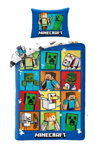 Halantex Single Duvet - Minecraft Blue 200x140, 90x70