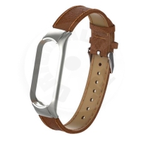 Deveroux Kožený řemínek pro Mi Band 5/6 - hnědá