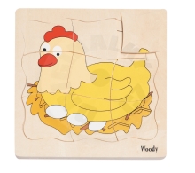 Woody Puzzle na desce ´´Vývoj slepice´´