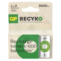 GP Recyko+ HR14 - přednabité baterie, C, 1.2V, 3000mAh - 2ks v balení