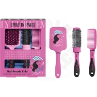 Emily In Paris Hairbrush Trio sada kartáčů na vlasy 3 ks