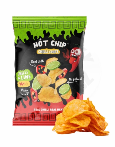 HOT CHIP Bramborové Chipsy Chilli & Lime 80 g