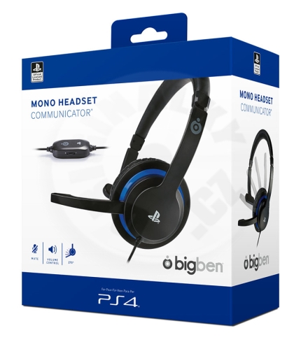 Bigben Mono Headset Communicator (PS4) sleva, sloupnutá koženka