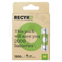 GP Recyko 1300, 4pcs AA rechargeable batteries