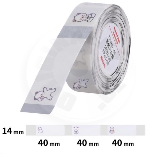 Niimbot průhledné štítky T 14x40mm 160ks Medvídě pro D11, D11-M, D110, D110-H