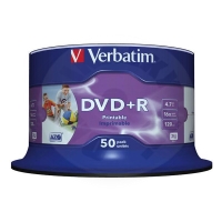 DVD+R Verbatim, 4.7 GB, 16x, Printable No ID, 50 pck. spindle