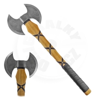 Barbarská půlměsícová sekera "WARLORD OF BARBARIANS" kovaná! - 68 cm